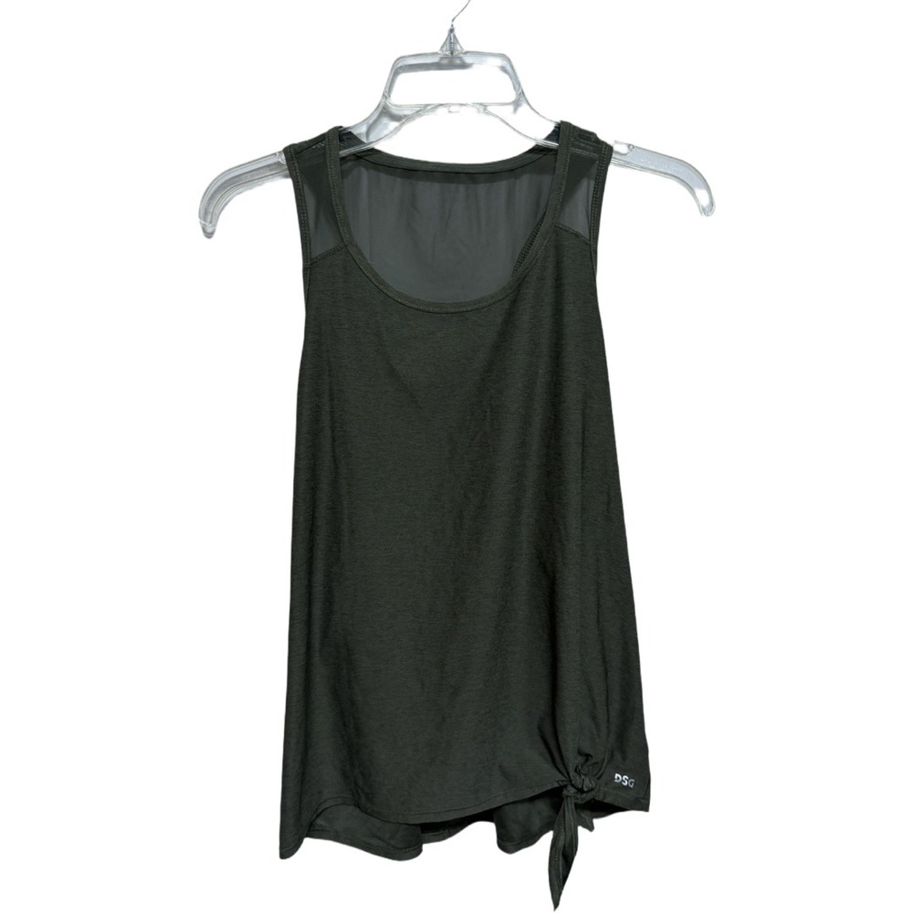DSG Athletic Side Tie Olive Green Tank Size Large Workout Running Gym Walking